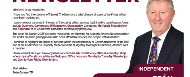 Sean Canney TD - Newsletter August 2024